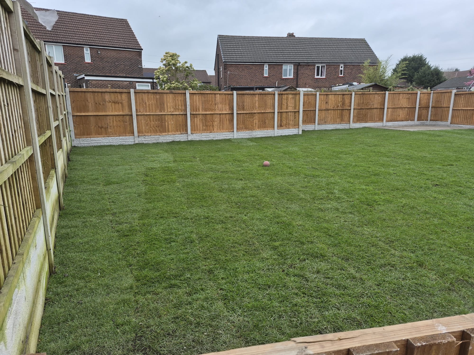 All Pave concrete post garden fencing around a lawn across Lancashire