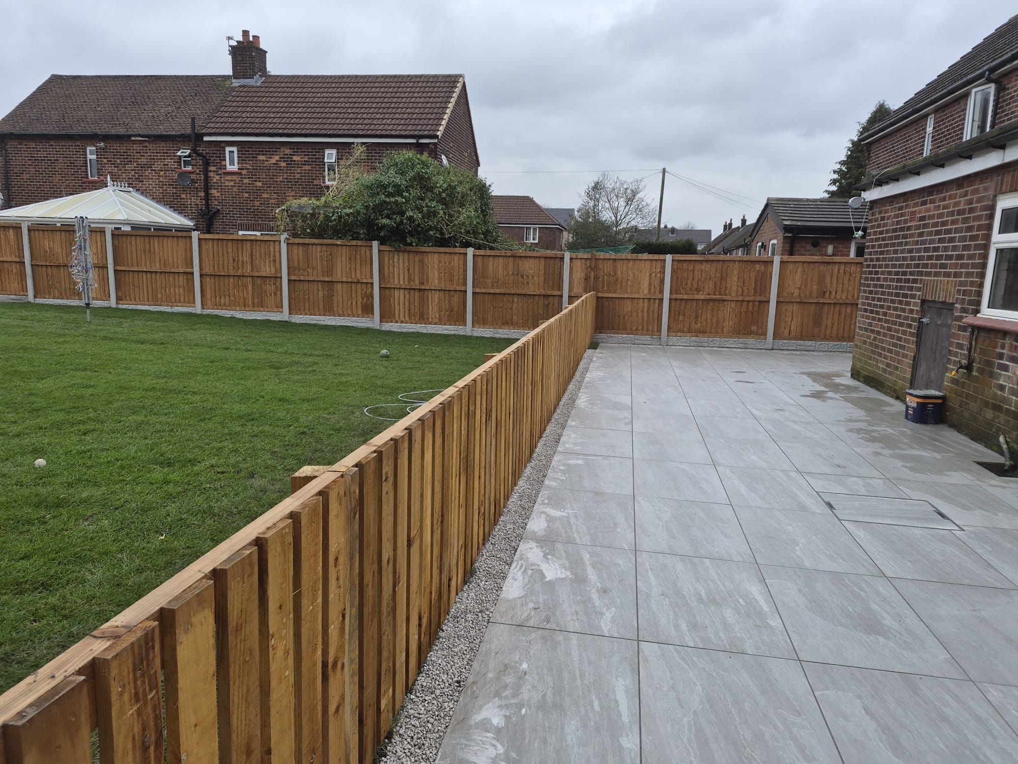 All Pave timber garden fencing with concrete posts and gravel boards across Lancashire